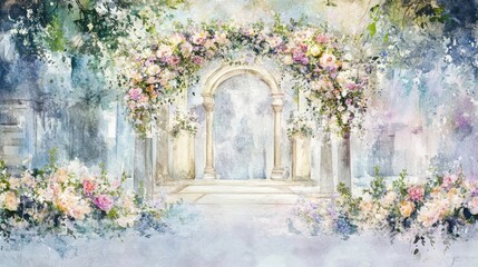 Floral Archway Wedding Garden Backdrop