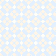 Soft blue and cream diamond pattern seamless backdrop for design projects, wallpaper, fabric, textiles, and decor.
