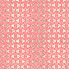 Seamless wave pattern in coral pink and cream for backgrounds, textiles, wallpapers, decorative elements, and modern design use.