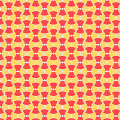 Colorful abstract seamless pattern design featuring red and yellow shapes on a bright backdrop, ideal for backgrounds, textiles, posters, and modern decor.