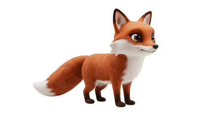 Obraz premium Cartoon Fox Looking Up