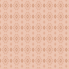 Geometric diamond pattern on soft peach background, intricate design, seamless texture for fabric, wallpaper, cards, and home decor.
