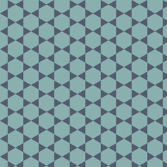 Geometric pattern with blue hexagons and triangles on light blue background. Repeating shapes for textile, wallpaper, decorations, banners, and digital backgrounds.