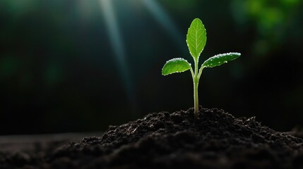 Tiny sprout emerging from soil (5)