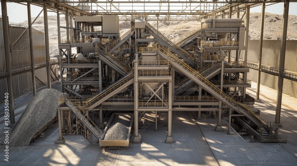Poster a mineral sorting conveyor with automated detection and separation systems.
