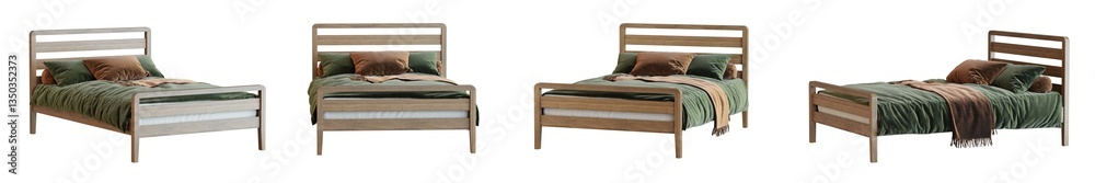 Poster bed isolated on transparent background. 3d render.