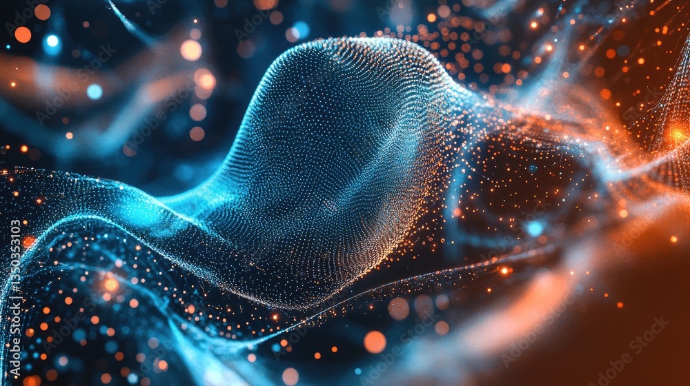Poster a neural network pattern forming ai-based automatic speech recognition visuals.