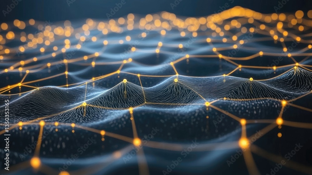 Poster a neural network pattern forming ai-based automatic speech recognition visuals.