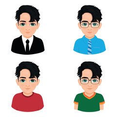 portraits of a young boy in different outfits