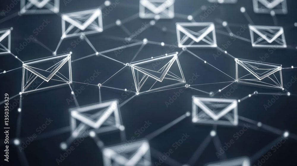 Poster a sleek digital interface visualizing ai-powered email text analysis and automation.