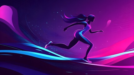 Fototapeta premium Vibrant Purple and Blue Sports Dynamic Cartoon Background Design