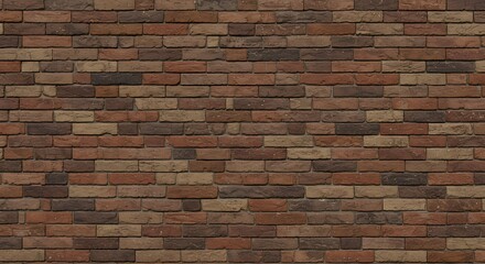 Close-Up View of Textured Red and Brown Brick Wall Pattern