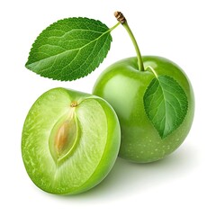 greengage with leaves