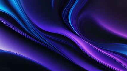 Fototapeta premium Fluid color transitions in royal blue and midnight purple, with luxurious depth and soft illuminated textures, forming an elegant, futuristic abstract background.