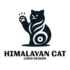 Himalayan Cat Vector Logo Design