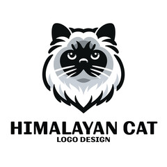 Himalayan Cat Vector Logo Design