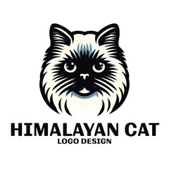 Himalayan Cat Vector Logo Design