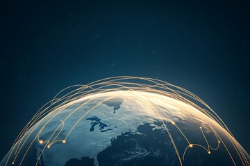 Obraz premium Global Network Connections for Space Background.