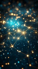 Fototapeta premium Abstract Glowing Network Connection with Sparkles and Futuristic Feel