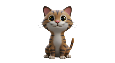 Cute Brown Cat Illustration