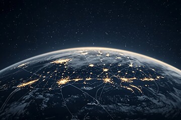 Obraz premium Global Network: Earth at Night.