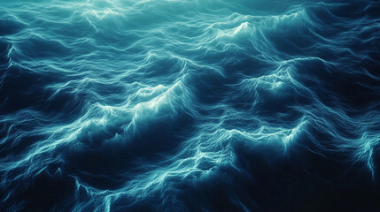 Obraz premium Serene ocean waves illuminated by soft light, creating a calming atmosphere in nature