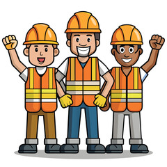 Construction workers team