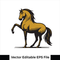 A horse  Standing with one leg raised