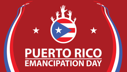 PUERTO RICO EMANCIPATION DAY web vector banner design illustration