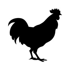 A simple and elegant silhouette of a hen, showcasing its distinctive body shape, comb, and beak. Perfect for farm-themed designs, poultry industry branding, rustic decorations, and minimalist animal