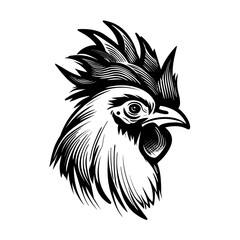 A simple and elegant silhouette of a hen, showcasing its distinctive body shape, comb, and beak. Perfect for farm-themed designs, poultry industry branding, rustic decorations, and minimalist animal