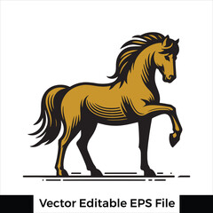 A horse  Standing with one leg raised