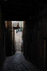 alleys in tarano, province of rieti, italy