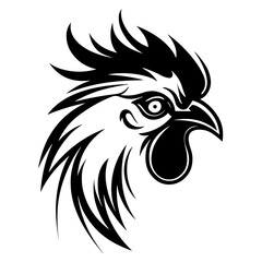 A simple and elegant silhouette of a hen, showcasing its distinctive body shape, comb, and beak. Perfect for farm-themed designs, poultry industry branding, rustic decorations, and minimalist animal