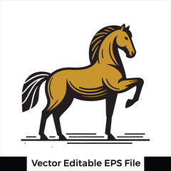 A horse  Standing with one leg raised