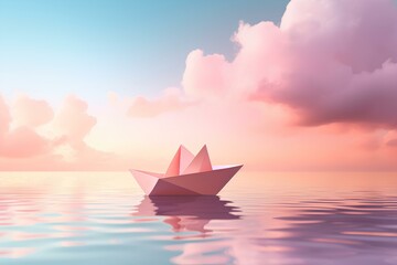 Obraz premium boat at sunset