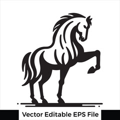 A horse  Standing with one leg raised