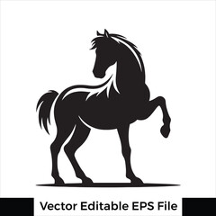 A horse  Standing with one leg raised