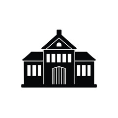 black and white house vector illustration