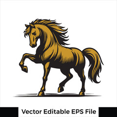 A horse  Standing with one leg raised