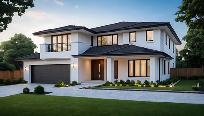 Fine Architectural Details of a Luxurious Home Exterior in Close Up