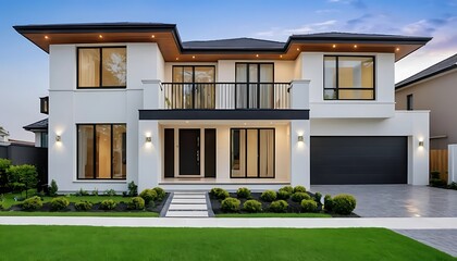 Fototapeta premium Fine Architectural Details of a Luxurious Home Exterior in Close Up