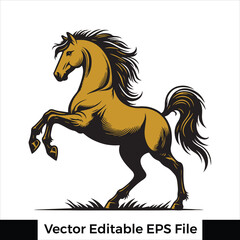 A horse  Standing with one leg raised