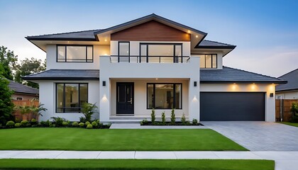 Fine Architectural Details of a Luxurious Home Exterior in Close Up