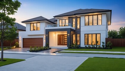 Fine Architectural Details of a Luxurious Home Exterior in Close Up
