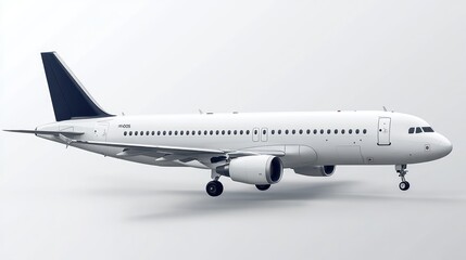 Obraz premium Airbus A320 Airplane Model: A Pristine White Aircraft