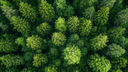 floresta de &aacute;rvores vista a&eacute;rea, meio ambiente limpo, imagem de capta&ccedil;&atilde;o de drone