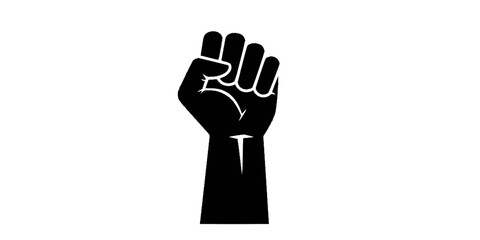 Fototapeta premium hand fist silhouette vector illustration 