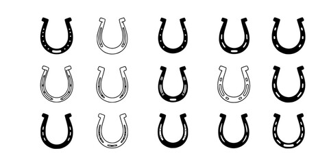Horseshoe silhouette icon vector illustration on white background
