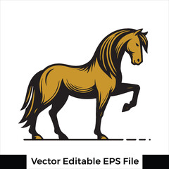 A horse  Standing with one leg raised